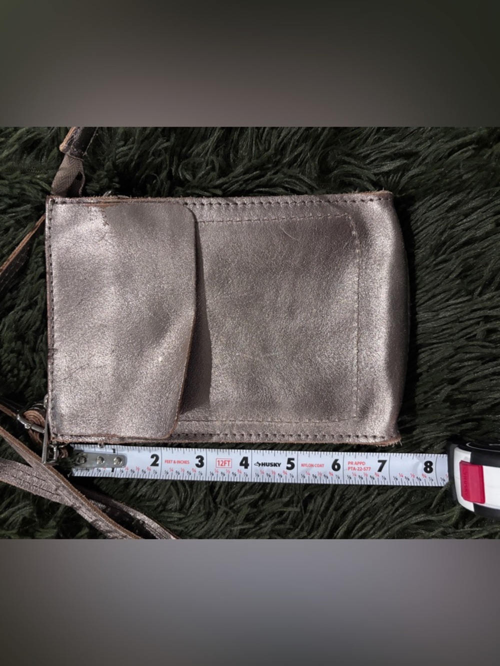 Metallic Soft Gold Leather Crossbody Purse